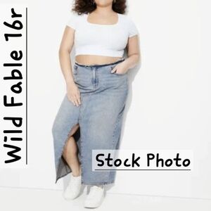 16r Wild Fable Blue A-Line Denim Skirt